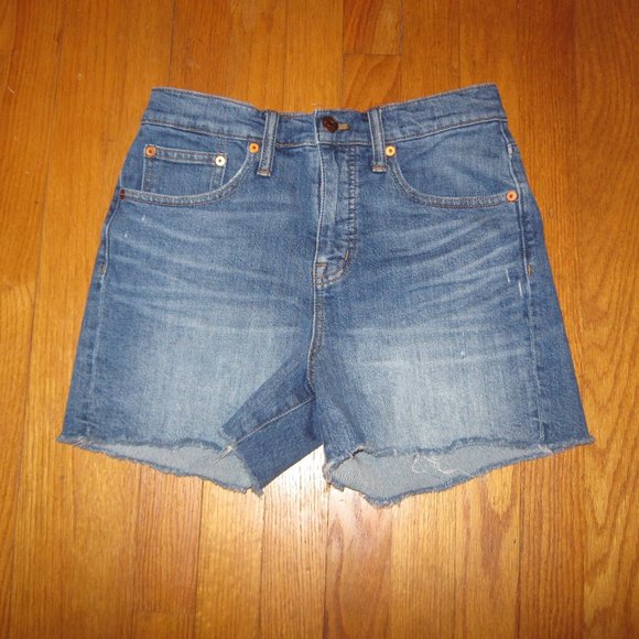 Madewell High-Rise Cut-Off Denim Blue Jean Shorts - Picture 5 of 12